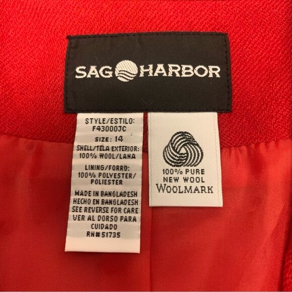 Sag Harbour 100% Wool Red Classic Blazer - Picture 7 of 12